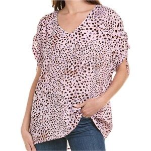 CAbi Seaside Animal Print Women's Top Size L